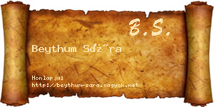 Beythum Sára névjegykártya